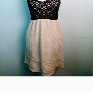 Black and Cream Knit Dress